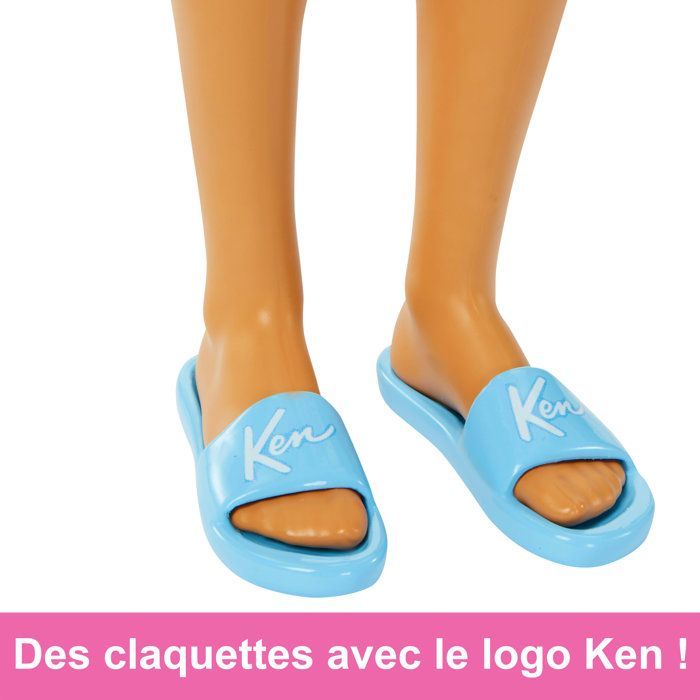 Barbie®-Ken® Plage-Poupée blonde short de bain et accessoires de plage HPL74