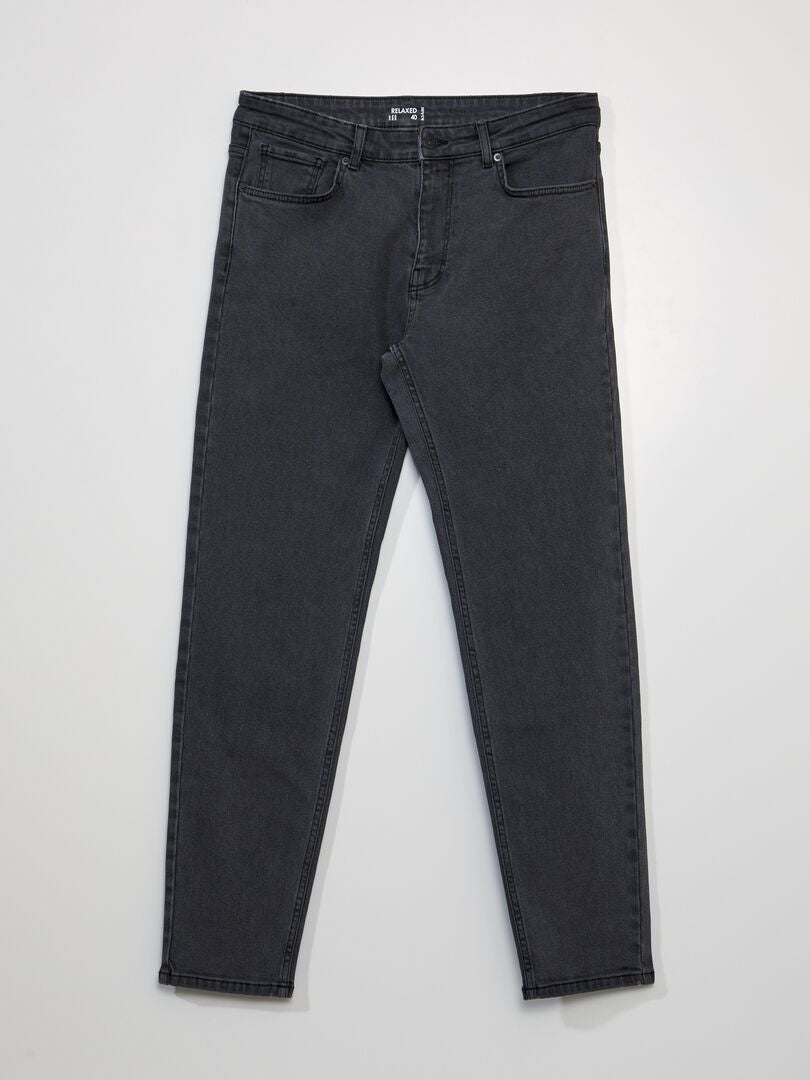 Calça jeans de corte folgado - CINZA