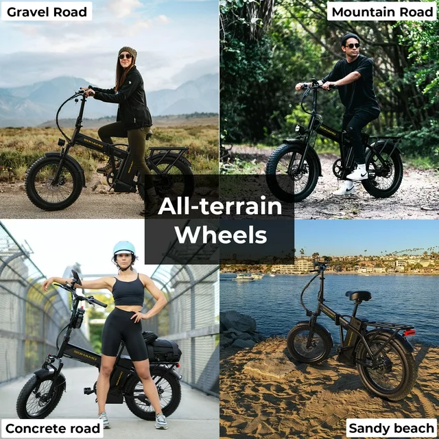 SOHAMO H3 Elektrofahrrad für Erwachsene, 20-Zoll-Fatbike-Faltrad, 750-W-Motor, herausnehmbarer 48-V-15-Ah-Akku, Federgabel, Shimano 7-Gang-Mountainbike