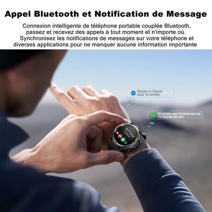 Blackview Smartwatch für Herren mit 1,45-Zoll-Display, LED-Beleuchtung, 960-mAh-Akku, über 100 Sportmodi und Gesundheitsüberwachung für Android und iOS
