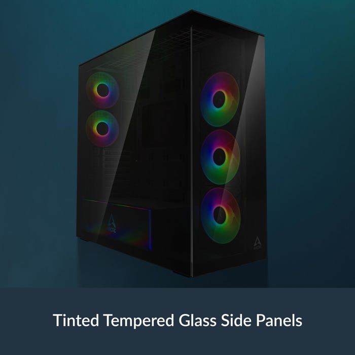 Case per PC - ARCTIC - Xtender - Vetro temperato - 5 ventole A-RGB - Nero