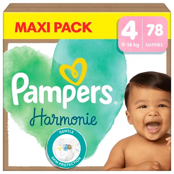 Pampers Harmonie autiņbiksītes, 4. izmērs<br>4. izmērs (9–14 kg), 78 gab.
