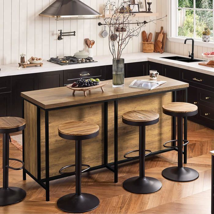 Keukeneiland met 2 deuren, 4 vakken, ruim werkblad, opbergmeubel voor keuken/woonkamer, 170x60x89cm, MDF en staal