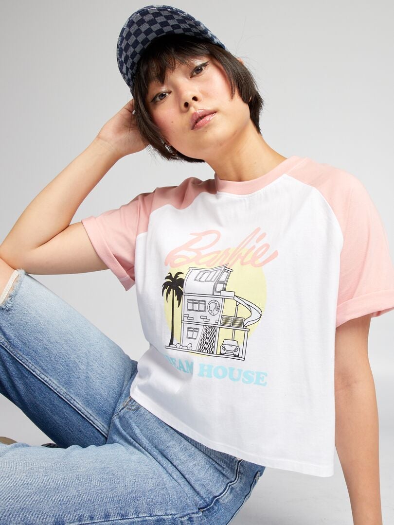 Korte 'Barbie'-t-shirt - WIT