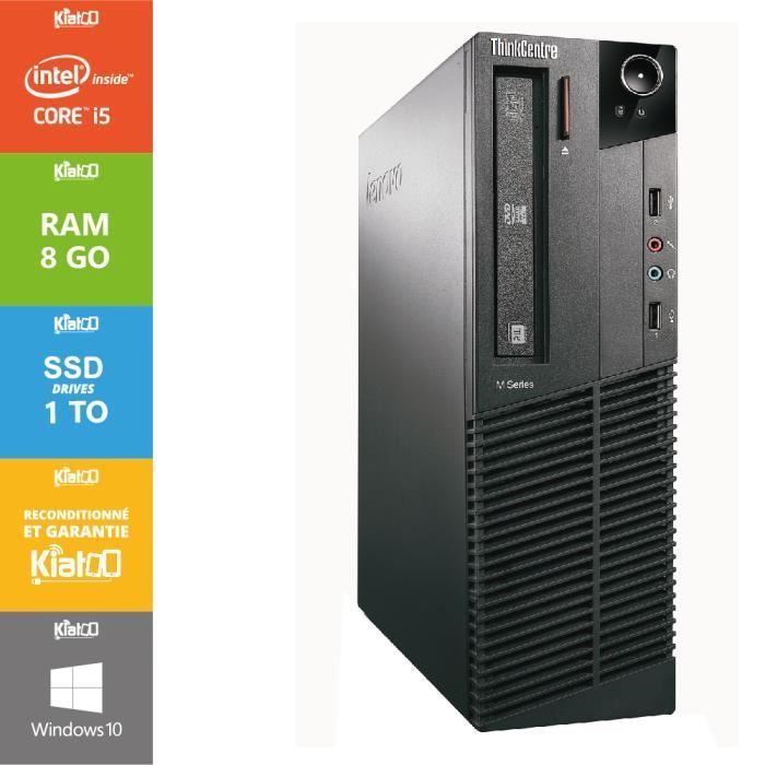 Ordenador de sobremesa Lenovo ThinkCentre M91, Core i5, 8 GB de RAM, disco duro SSD de 1 TB, reacondicionado, Windows 10.