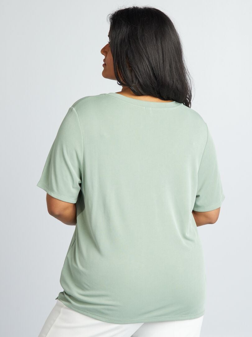 Camiseta de manga curta elástica - VERDE