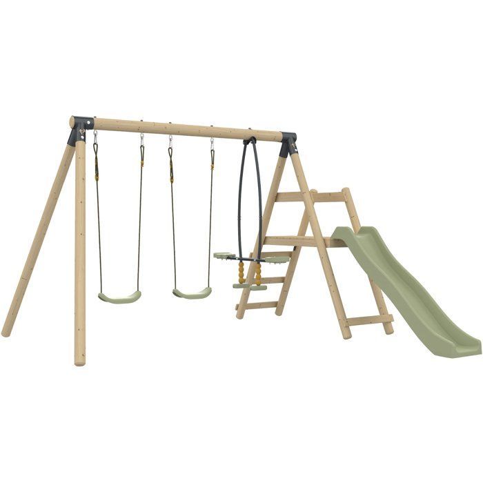 Swing set - 3 swings with slide - SHERWOOD AJONC - TP TOYS