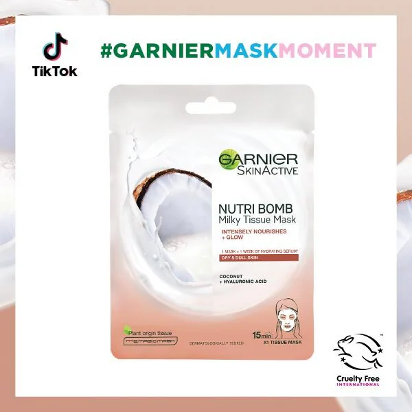 Garnier Nutri Bomb Kokosnuss- und Hyaluronsäure-Gesichtsmaske