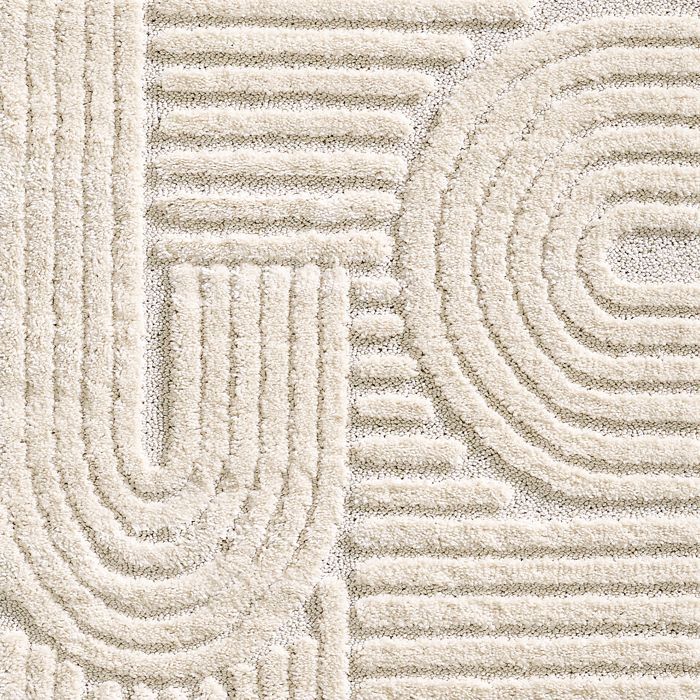 Teppium Tapis de Salon et Chambre à Poils Bouclés Crème 60 x 110 cm style bohème scandinave tapis décoratif