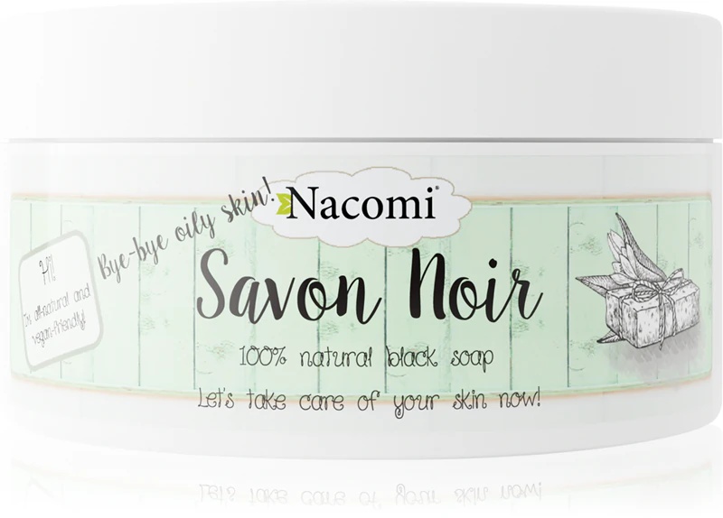 Nacomi Atā, taukainai ādai! Melnās ziepes sejai un ķermenim