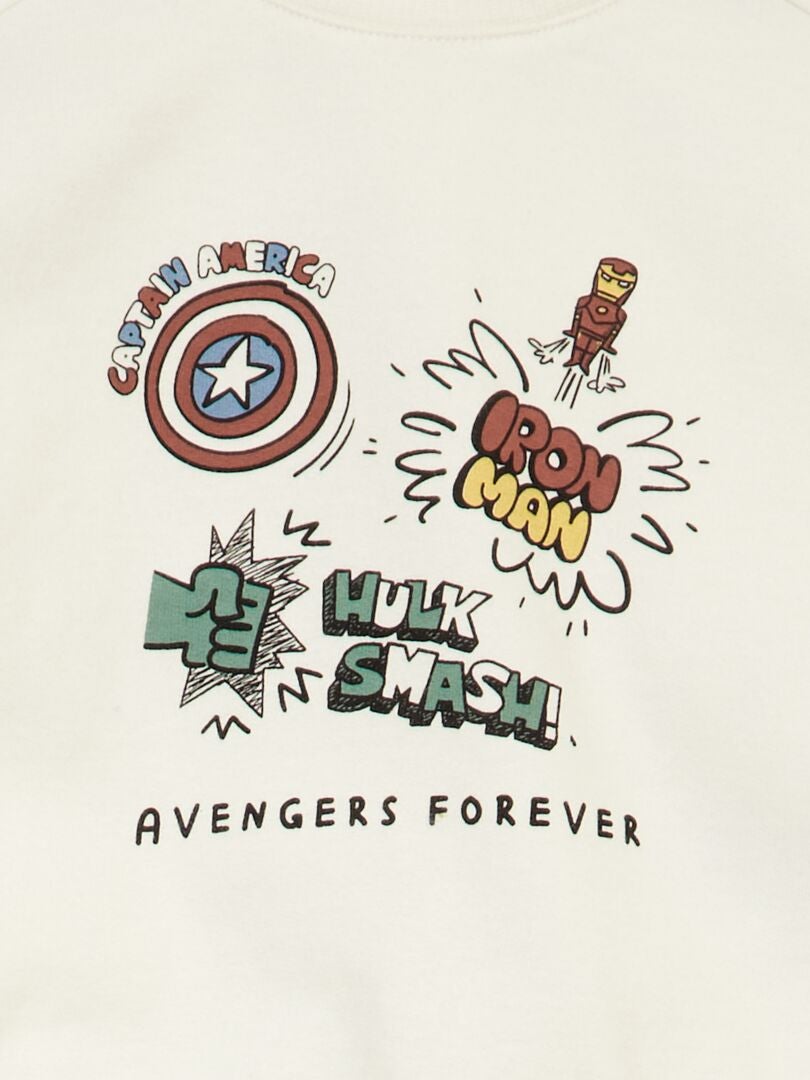 Conjunto de moletom e calça jogger dos Vingadores da Marvel - 2 peças - BRANCO