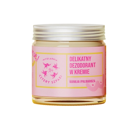 Mydlarnia Cztery Szpaki naturlany dezodorant w kremie bez dodatku sody Wanilia i Palmaroza 60ml