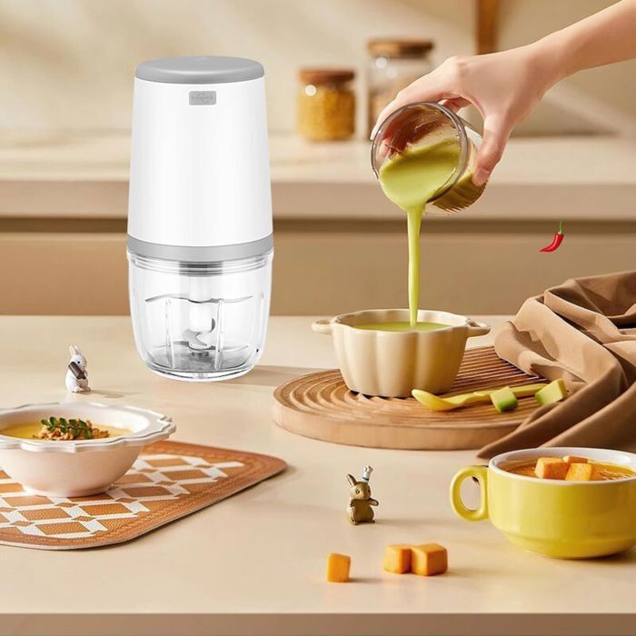 Minibatidora para bebés de 300 ml, procesador de alimentos recargable por USB, batidora eléctrica para comida de bebé, picadora.