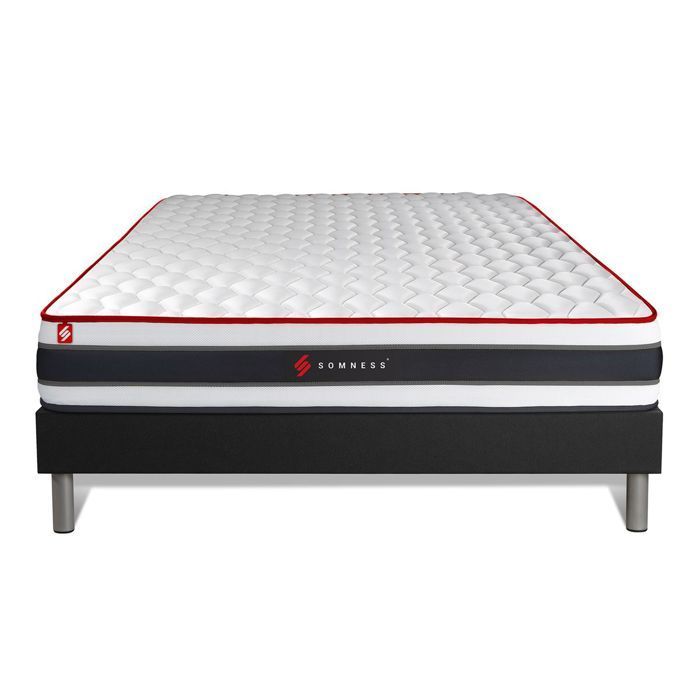 ENERGY bed base and mattress set with pocket springs and memory foam, 160x200 cm, Black