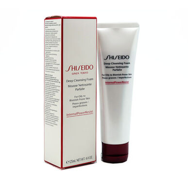 Shiseido Deep Cleansing Foam pre mastnú pleť, osviežujúca hĺbkovo čistiaca pena, 125 ml