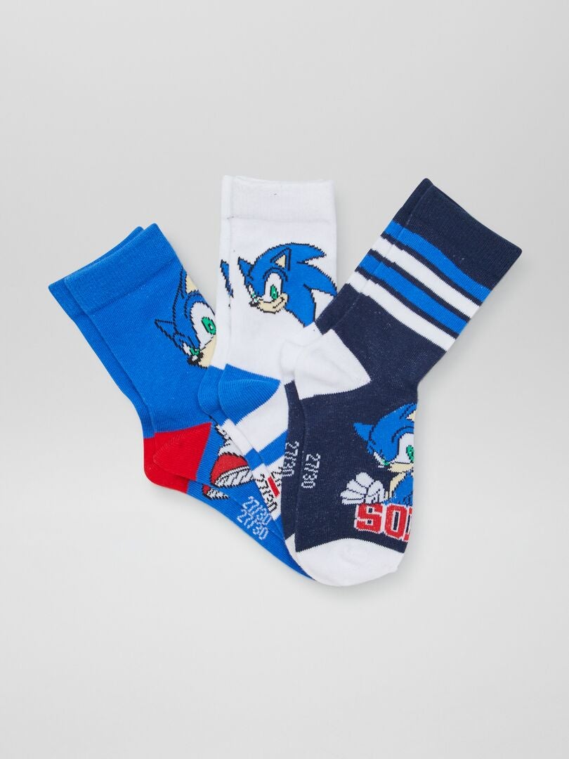 Juego de calcetines Sonic - 3 pares - AZUL