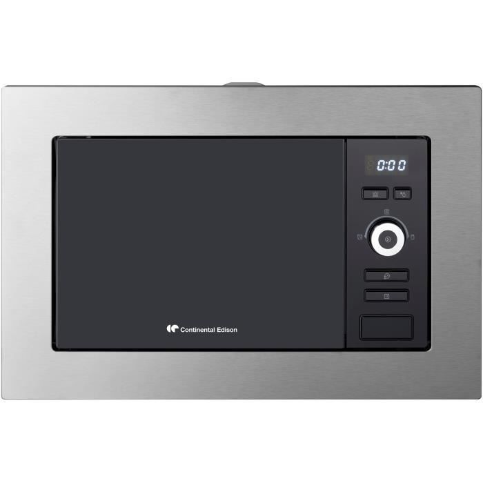 Forno a microonde da incasso CONTINENTAL EDISON MO20IXEG con grill, 59,5 x 38,8 x 34,35 cm, 20 litri, acciaio inox