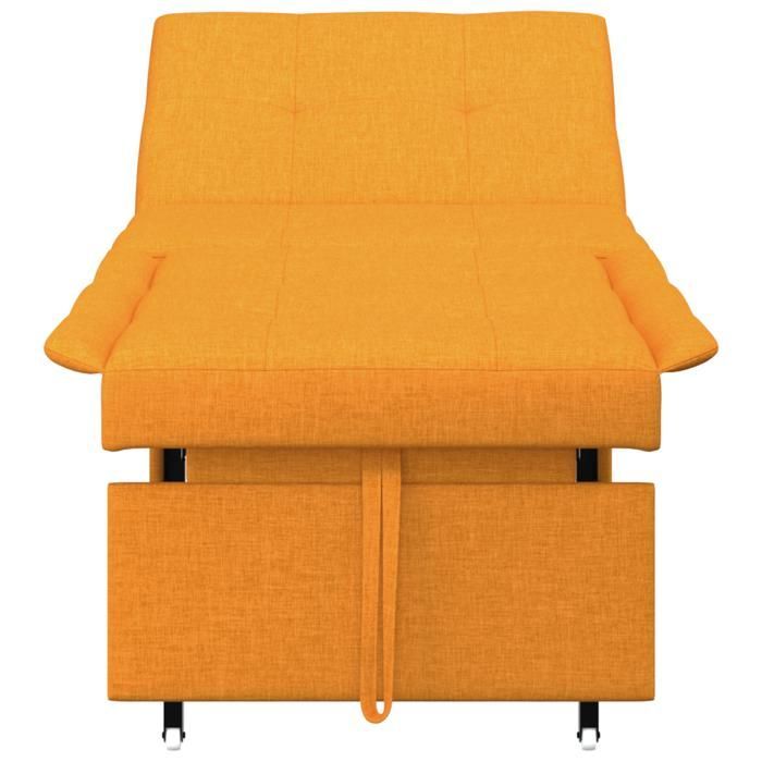 663294& Sofa-lit 3 en 1,Lit banquette,convertible,, design extensible en tissu jaune foncé