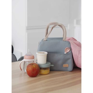 Bolsa isotérmica Béaba con asas, color verde salvia, 1 unidad.