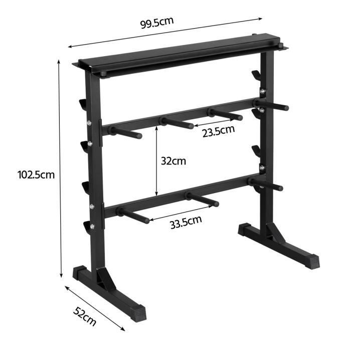 Soporte para discos de pesas para barras y mancuernas - YAHEETECH - Capacidad de carga de 300 kg - Diseño versátil