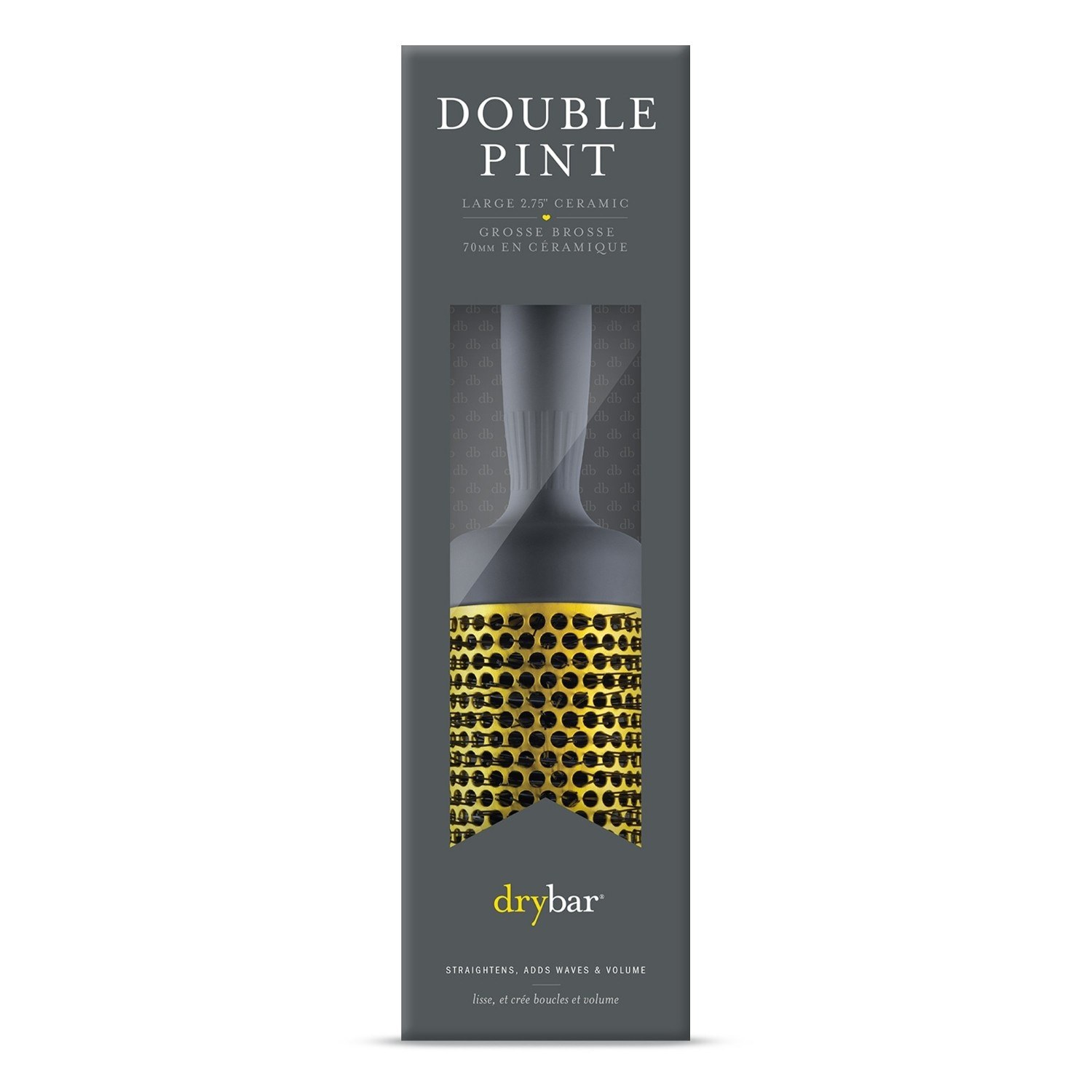 Lesena krtača Drybar, 1 pinta, srednje okrogla keramična krtača - 1 kos