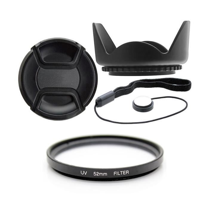 Kit paraluce e filtro UV da 52 mm per NIKON D7100 D7000 D5300 D5200 D5100 - XIT
