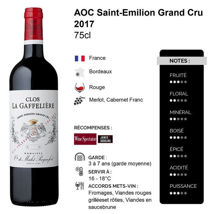 Château La Gaffelière Saint-Emilion Grand Cru Clos La Gaffelière 2017 - Bordeaux Red Wine (6x75cl)