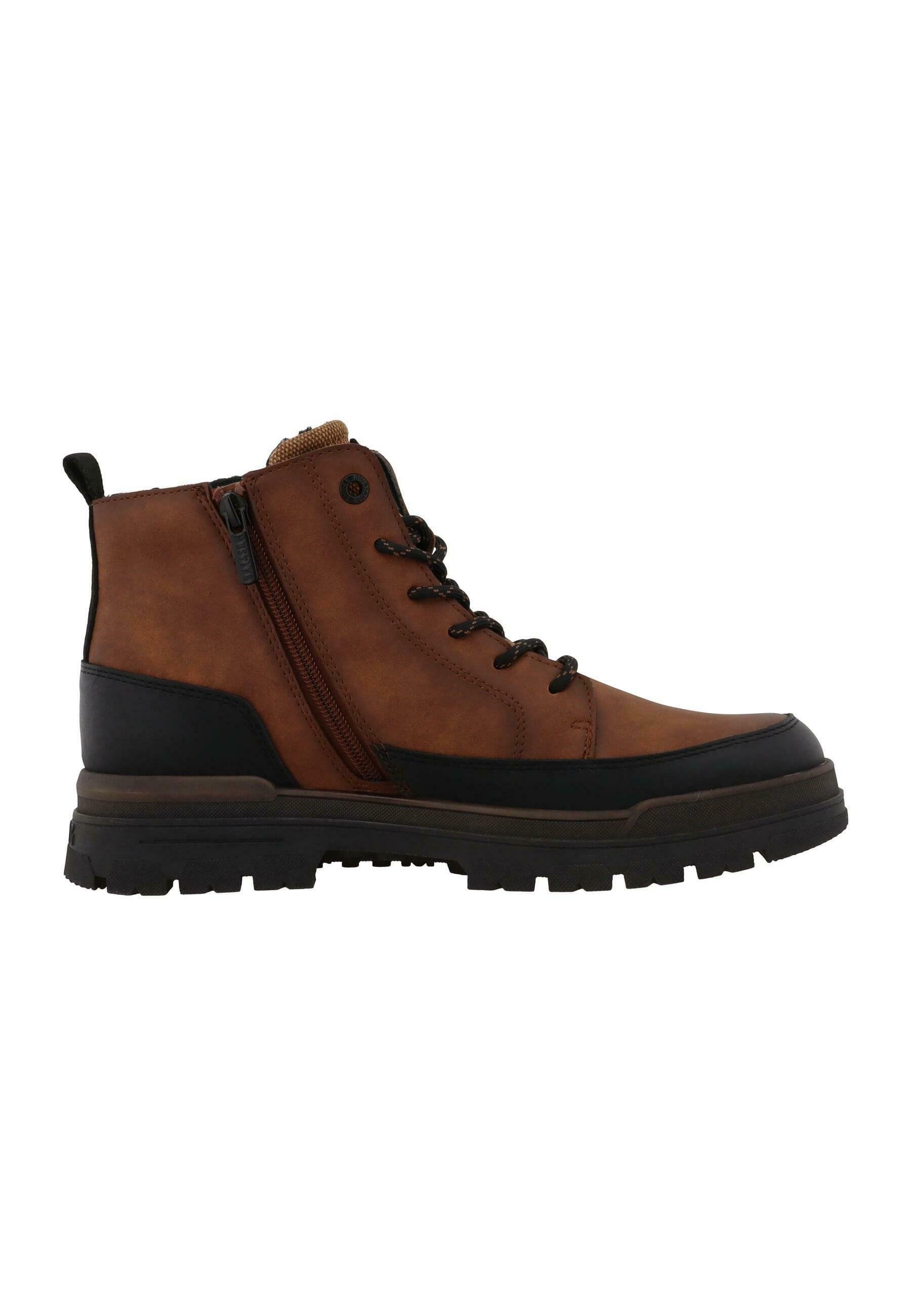 Bottines Mustang à lacets - cognac