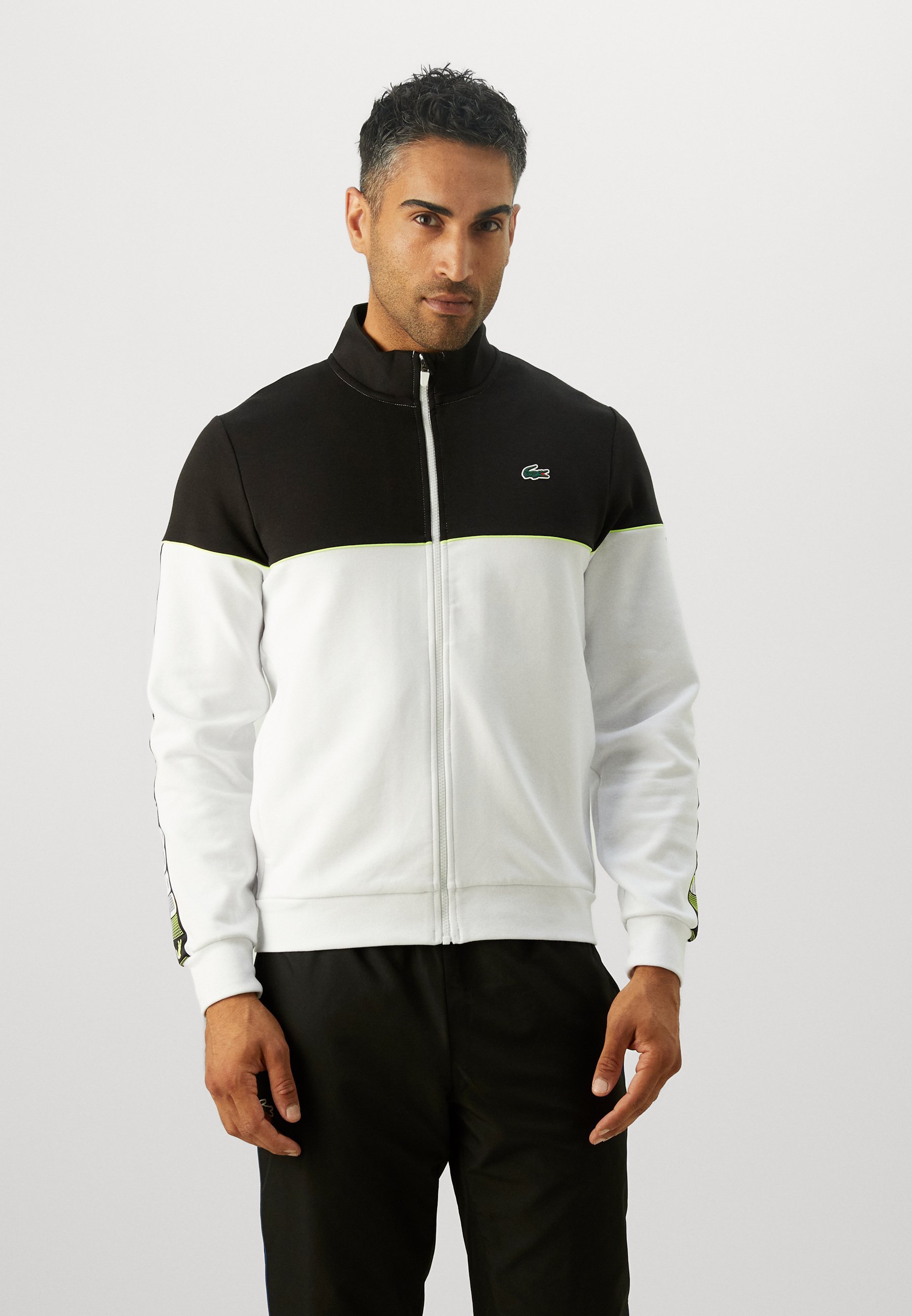 Lacoste Sport TENNIS JACKET - Mikina na zip - bílá/černá