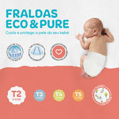 Baby Wells Eco & Pure -vaipat koko 2 38 kpl 38 kpl