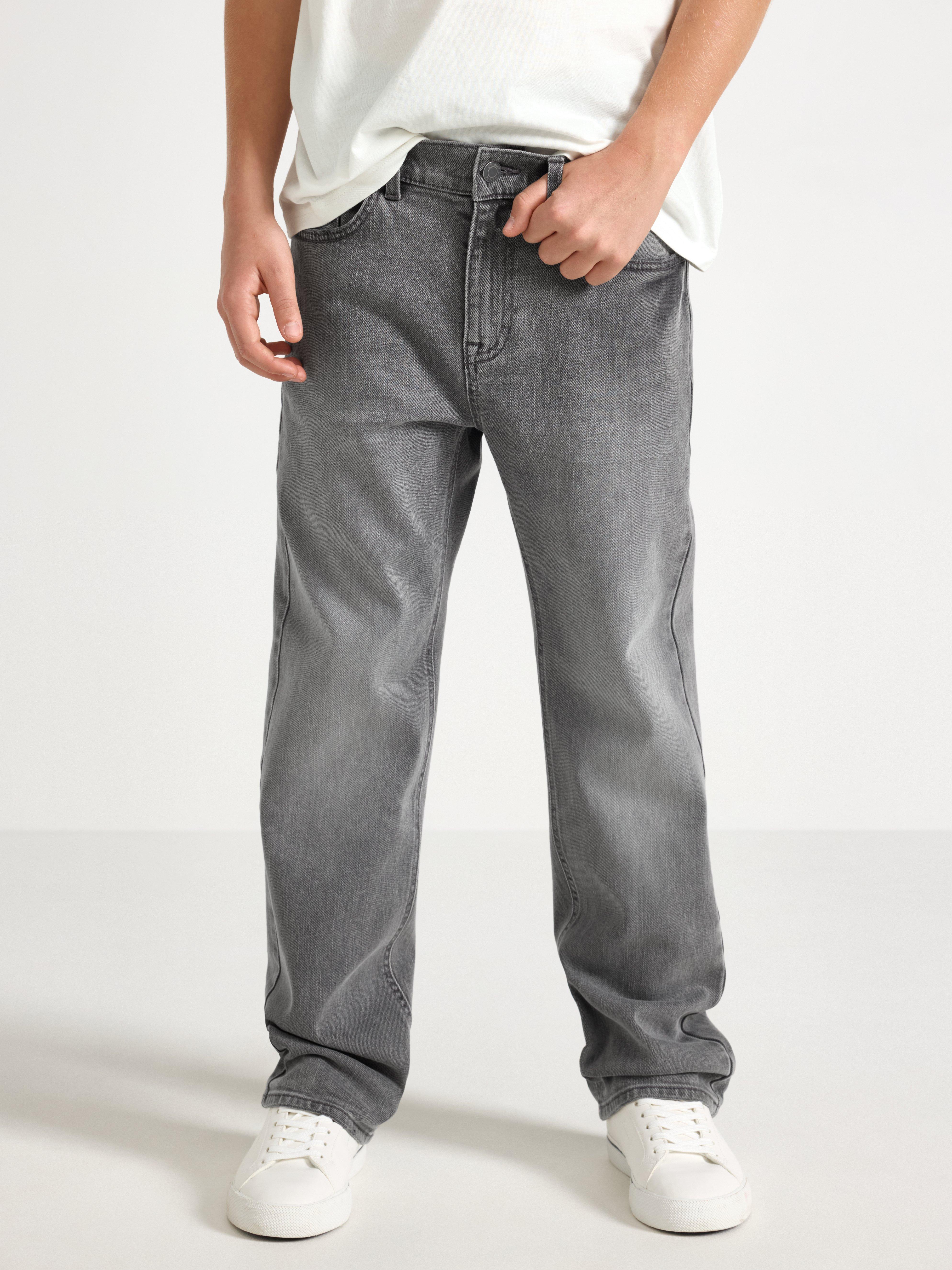 Calça jeans reta e larga VILGOT Regular, cinza.