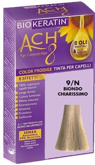 BIOKERATIN Biokeratin Ach8 9/N Color de cabello rubio muy claro