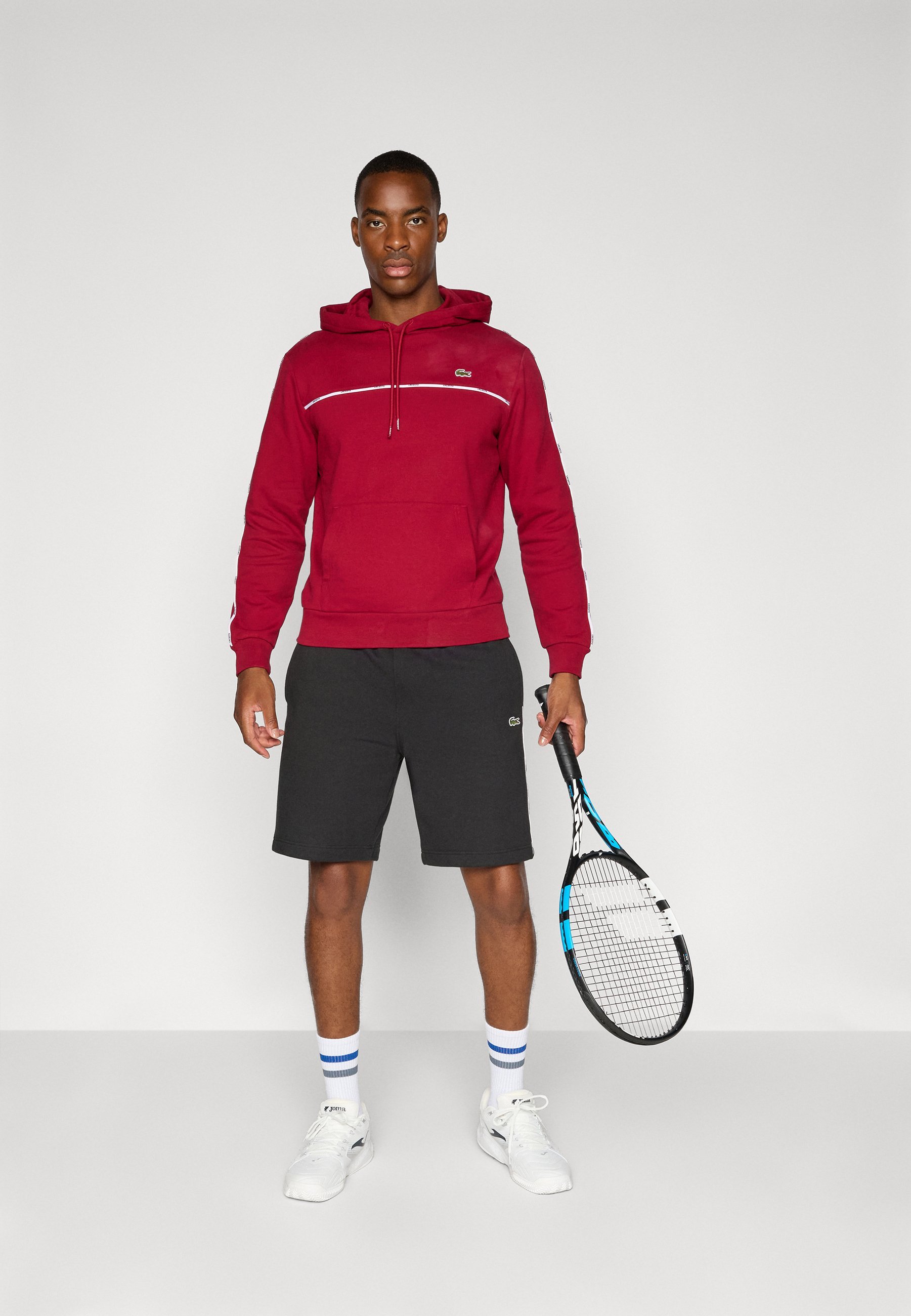 Lacoste Sport HOODIE TAPE - Hoodie - bordeaux
