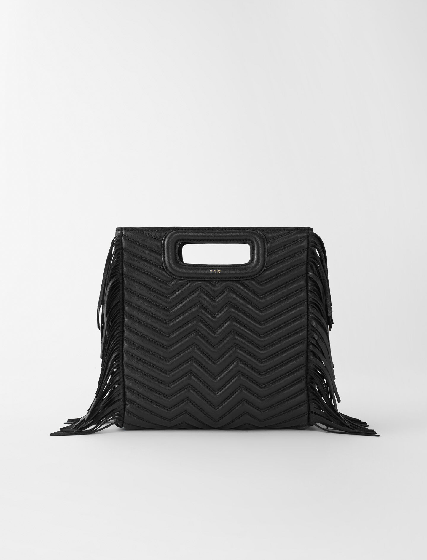 Mini gewatteerde leren handtas - Zwart