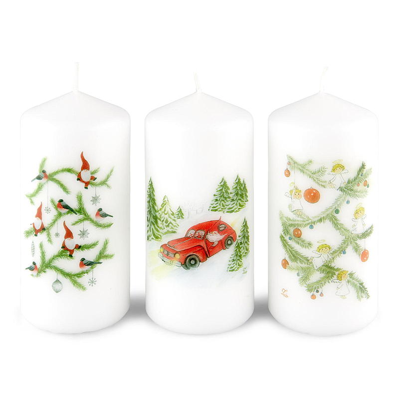 Candela cubica Vie Home 14 cm ø 6,8 cm paraffina Nostalgia