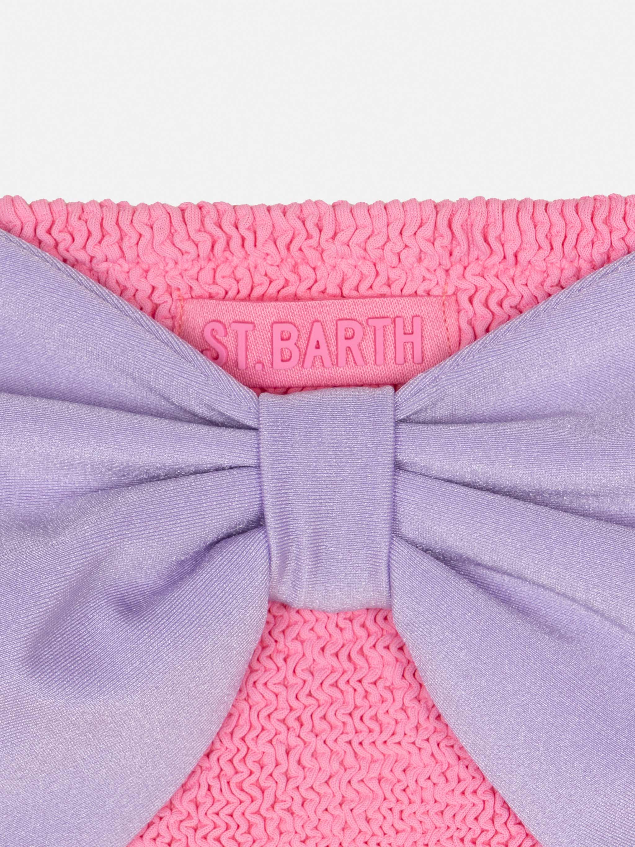 Madame Pink crinkle zwembroekje met strik