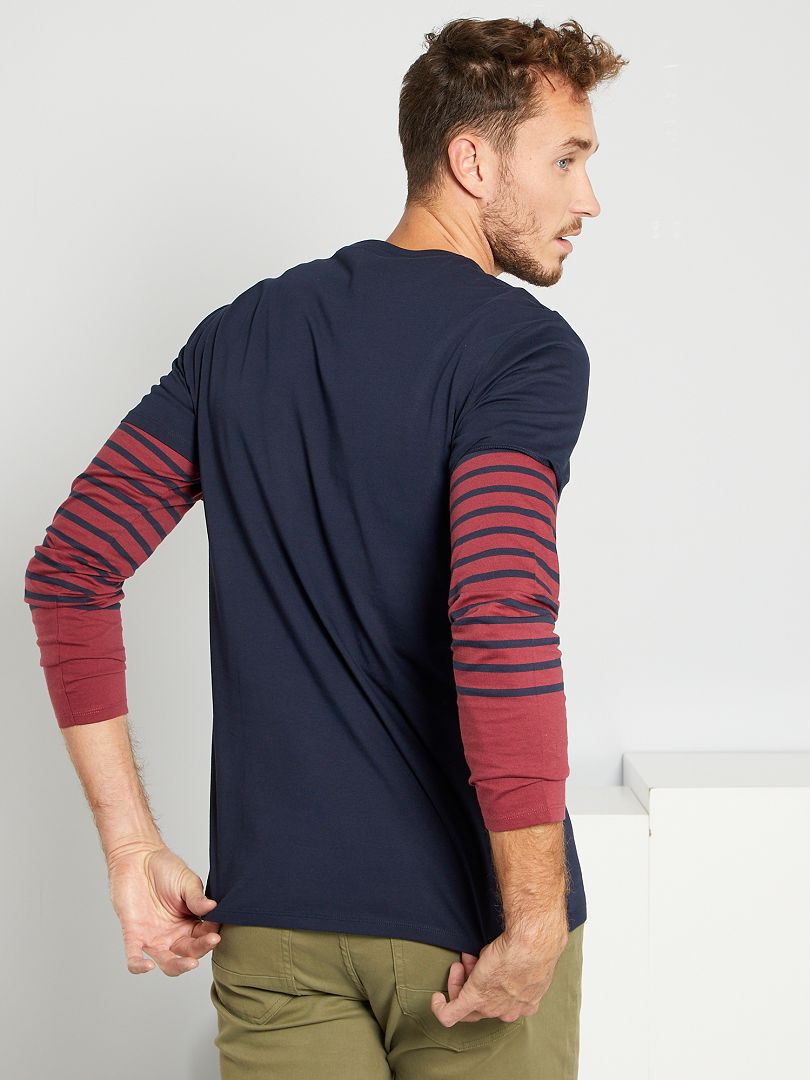 T-shirt van puur katoen +190cm - BLAUW
