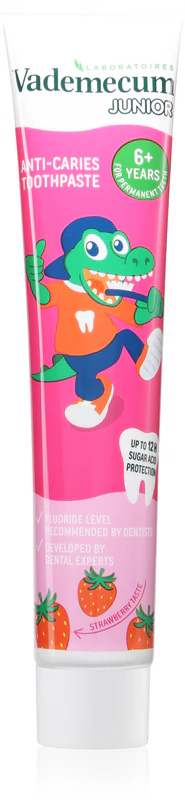 Vademecum Junior Creme dental de morango fresco para crianças