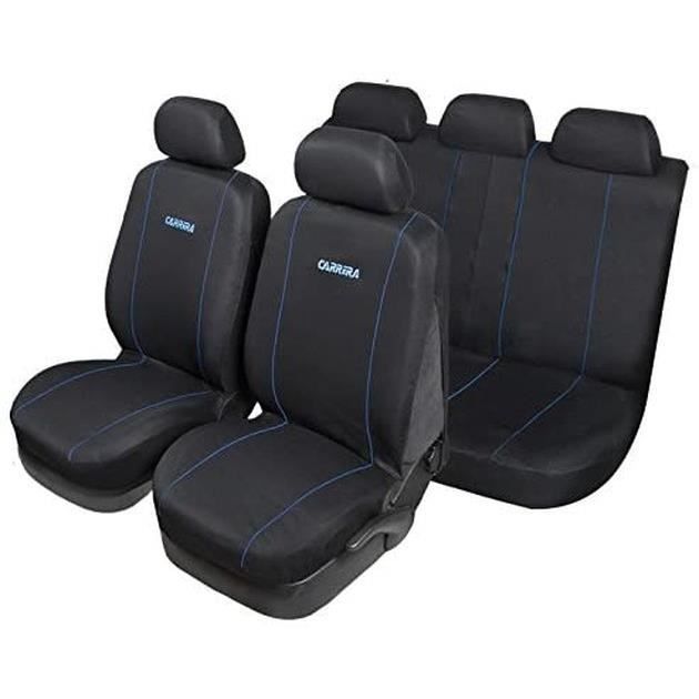 Fundas para pedales de arranque, juego completo de fundas universales para asientos GT Turbo con 5 reposacabezas, color negro y azul.