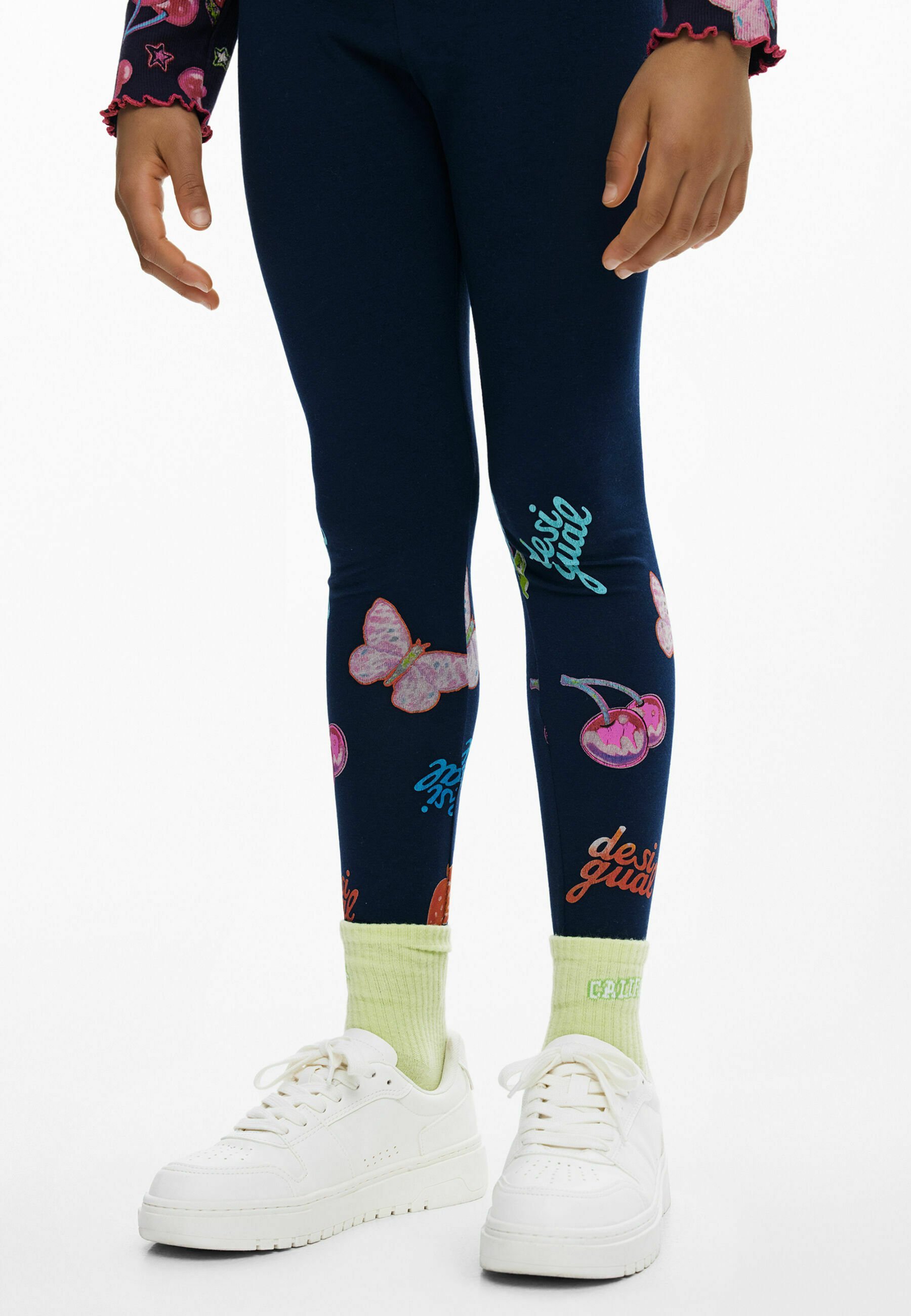 Desigual EFFECT - Legginsy - Spodnie - niebieskie