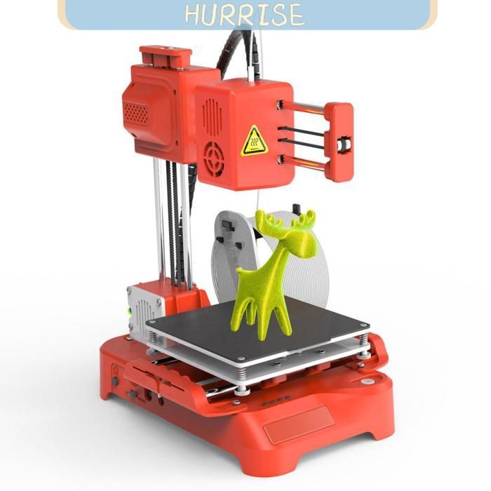 Stampante 3D HURRISE Easythreed, macchina da stampa per bambini, mini desktop, 100x100x100mm, spina UE, arancione