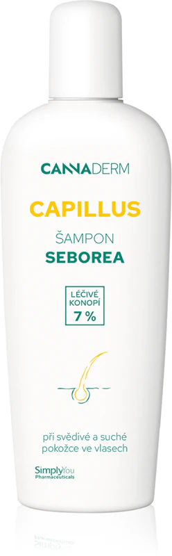 Cannaderm Capillus Seborea Shampoo, een kruidenshampoo voor een geïrriteerde hoofdhuid.