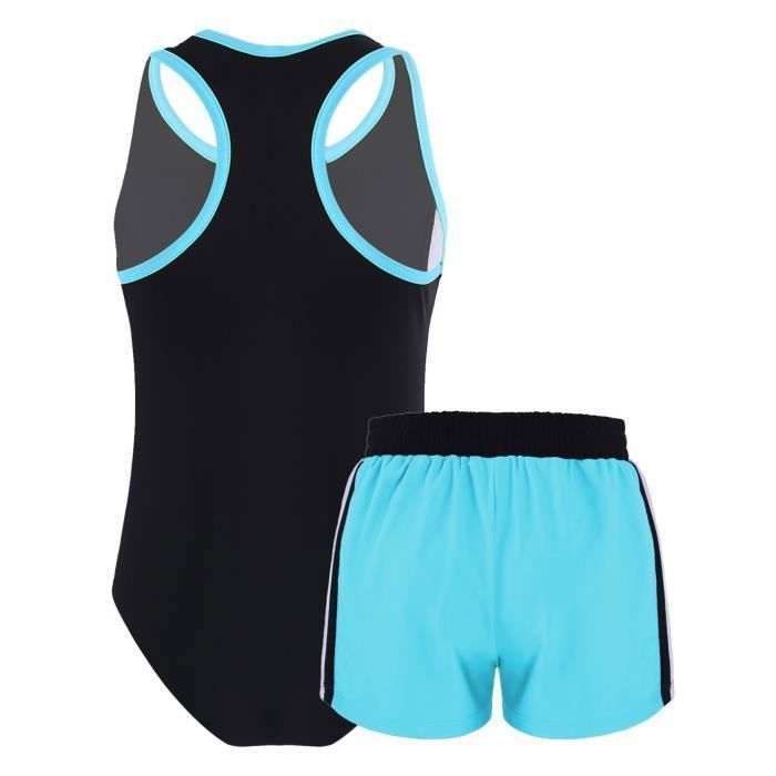 IEFIEL Two-Piece Swimsuit for Girls, Sleeveless Beach Bodysuit, Bikini, Swim Shorts, Sports Swimsuit, Ages 3-16