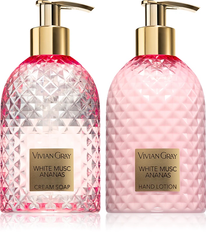 Vivian Gray rankų dovanų rinkinys „Gemstone White Musk & Ananas“