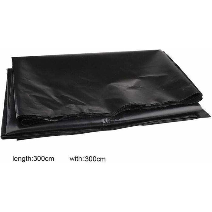 Revestimiento de caucho HDPE para estanques pequeños, estanques de peces y fuentes de jardín. Negro, 3 x 3 m