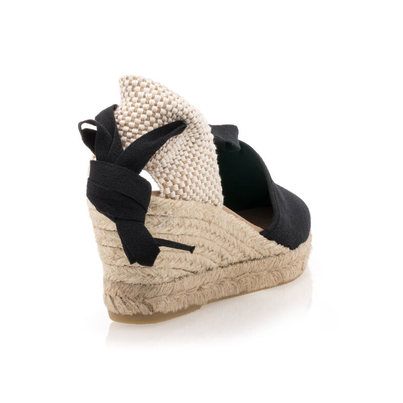 Zwarte espadrilles voor dames met touwzolen