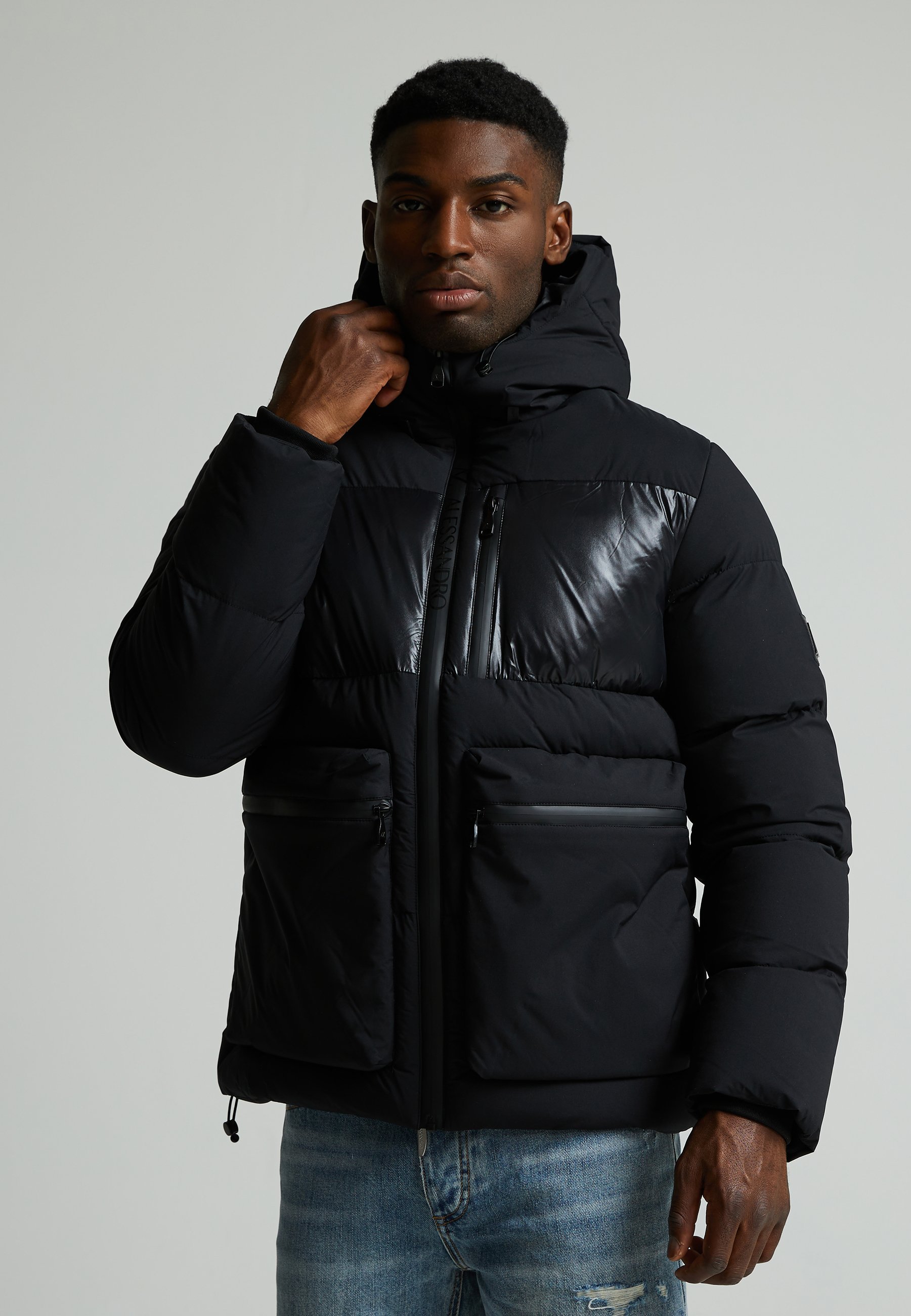 Alessandro Zavetti CARTELLO PUFFER JACKET - Veste d'hiver - jet black
