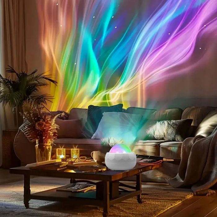 Proyector de estrellas LED RGB Aurora con 7 modos para decoración de habitaciones infantiles, regalo para baby shower y recuerdos de fiesta.