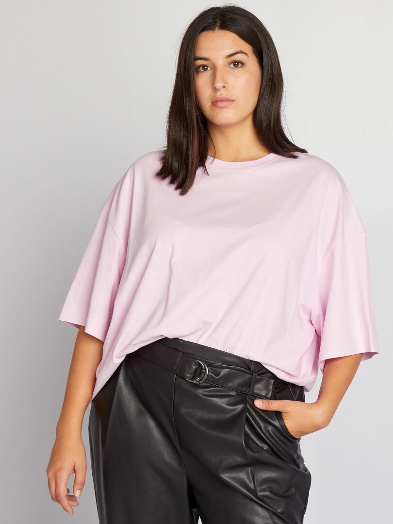 Camiseta folgada de manga curta - ROSA