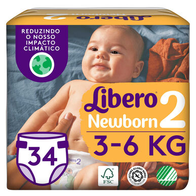 Libero Newborn bleie T2 3-6KG 34 un 34 un